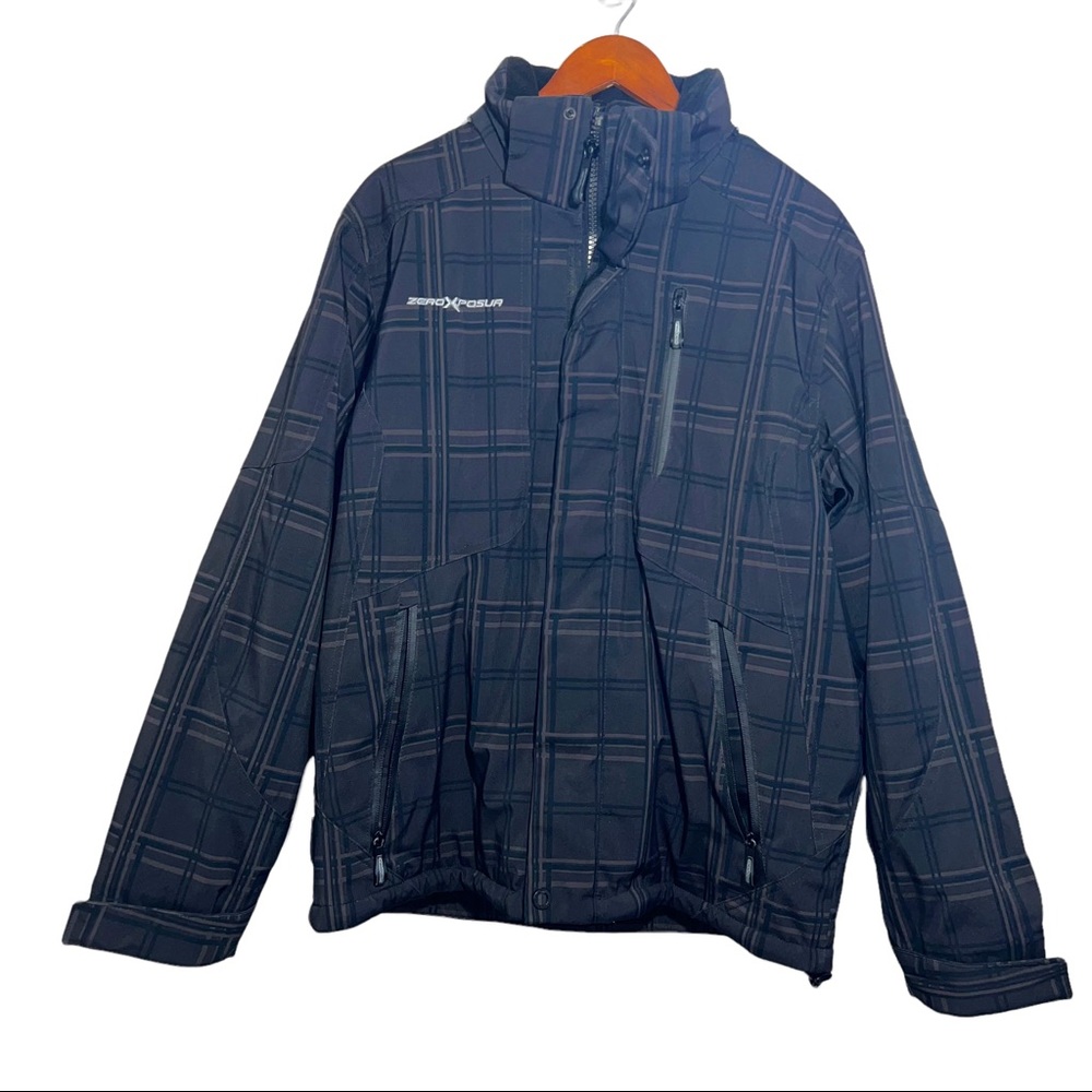 ZeroXPosur Brown Plaid Coat Men's Size Medium